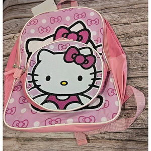 Hello Kitty by SANRIO Backpack w/ Round Detachable Insulated Lunch Bag NWT (192)